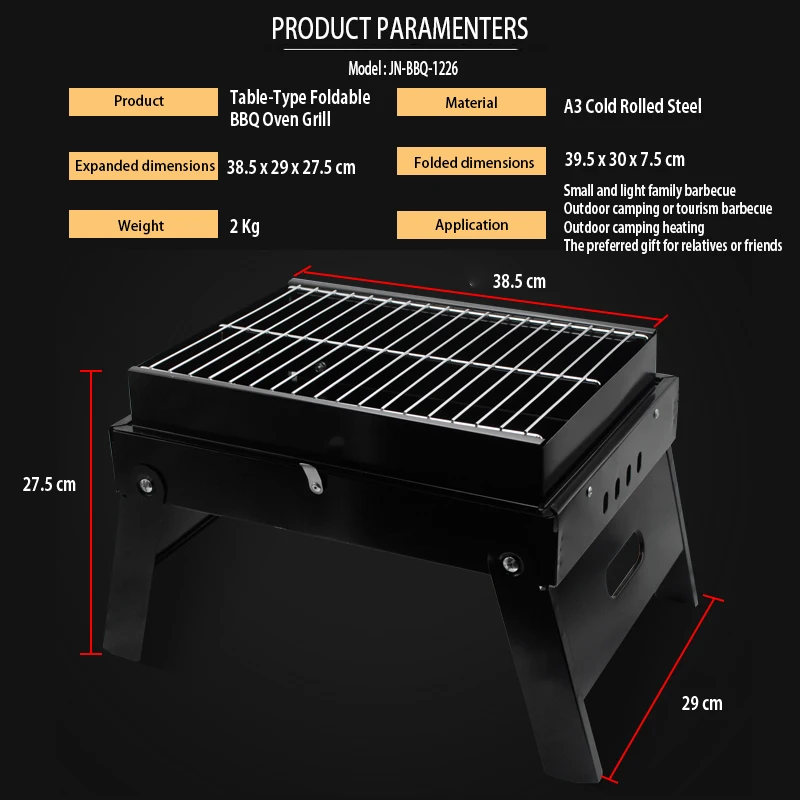 Table-Type Foldable Economic Portable Easy To Clean Classic Durable Used BBQ Garden Camping Outdoor Heater Oven Grill