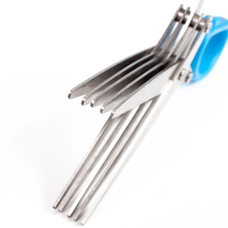 Multifunctionele Muti Lagen Rvs Messen Multi-Lagen Keuken Schaar Scallion Cutter Kruid Laver Kruiden Cook Tool Cut