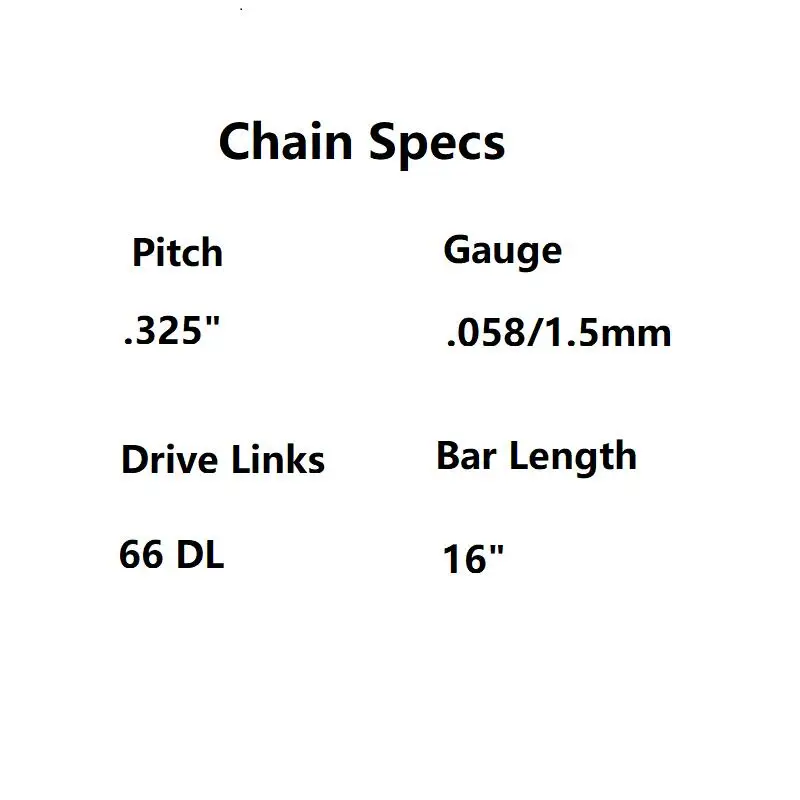 Imagem -06 - Corrente de Motosserra. 325 Pitch. 0581.5 mm Calibre Completo Cinzel Usado em Motosserra a Gasolina 2-pack 16-polegada 66dl