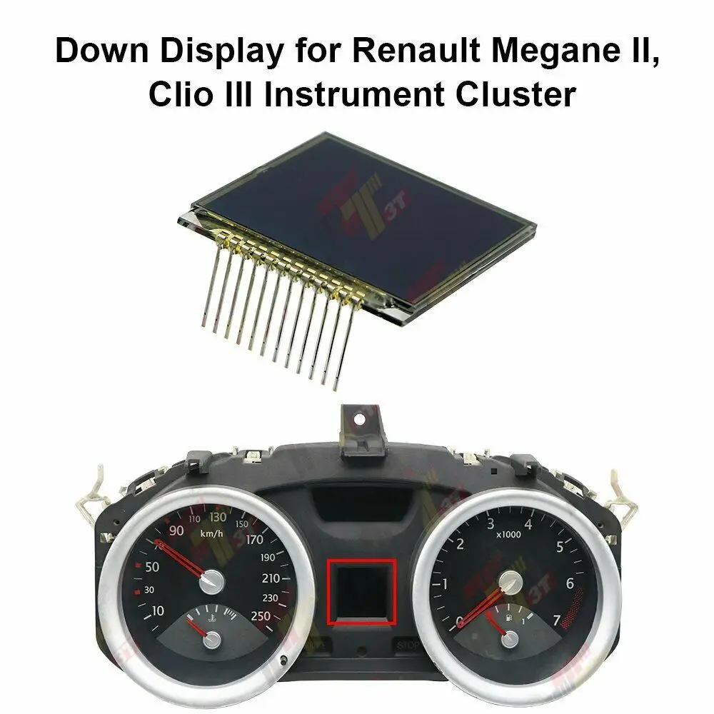 Down Display LCD Screen for Renault Megane II, Clio III Instrument Cluster