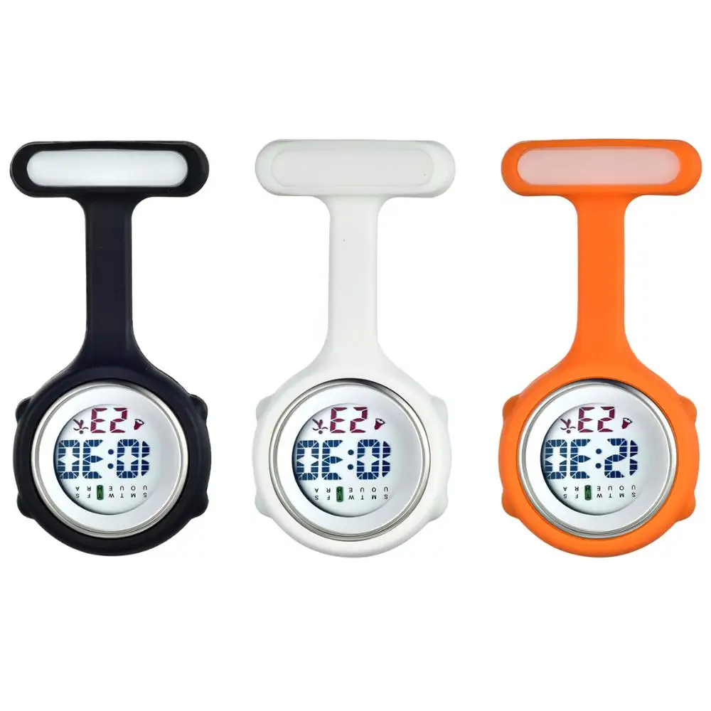 LANCARDO Kỹ Thuật Số Silicone Y Tá Đồng Hồ Fob Đồng Hồ Bỏ Túi Trâm Cài Ve Áo Dây Bác Sĩ Y Tá Tặng Đồng Hồ Unisex Thời Trang & Thường Ngày