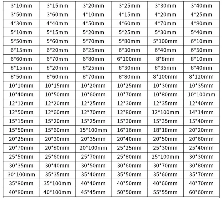 ステンレス鋼304の正方形のバー,日曜大工の素材,カスタム,3mm, 4mm, 5mm, 6mm, 7mm, 8mm, 10mm, 12mm, 14mm 16mm, 18mm, 3-18mm,長さ100mm, 1個