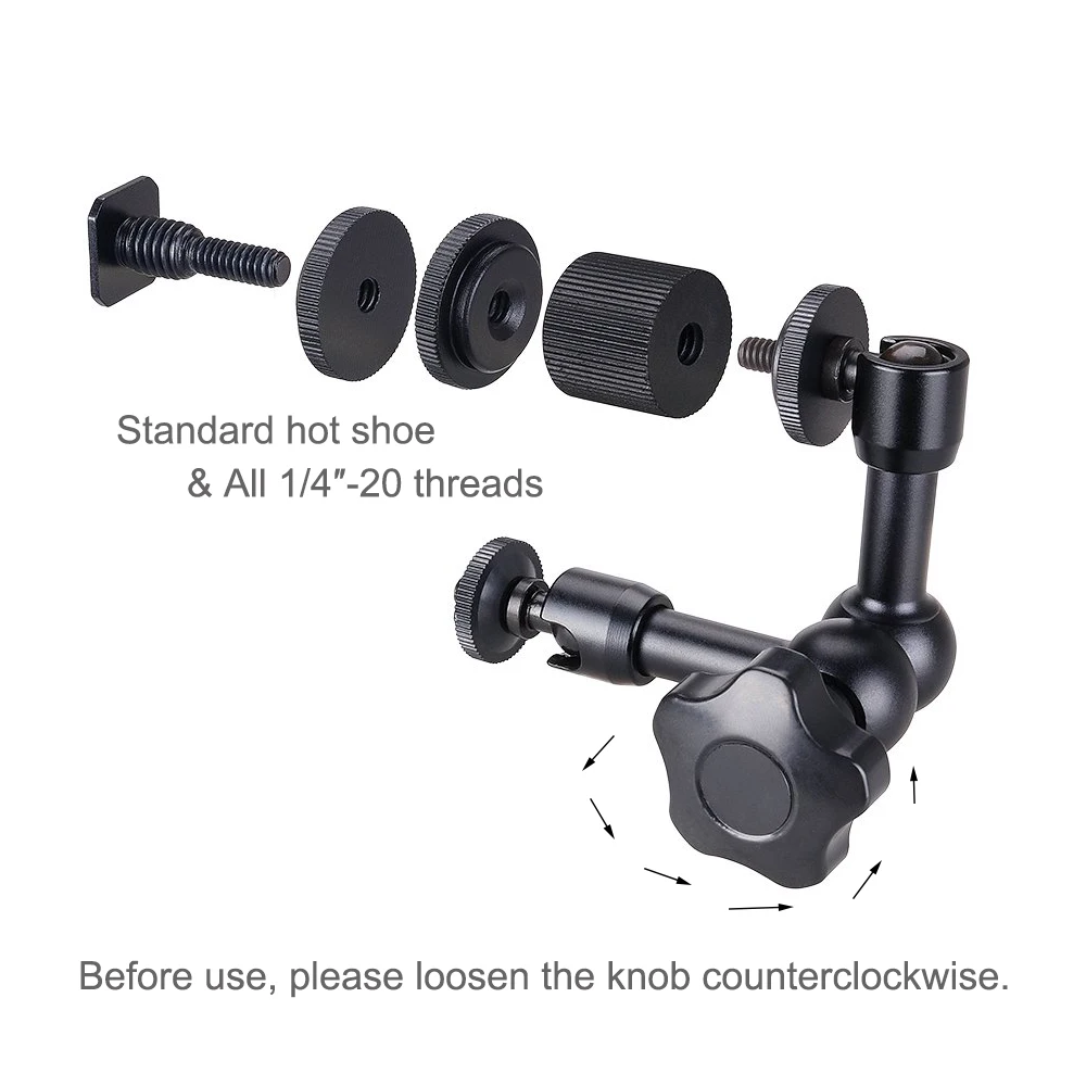 7/11 Inch Articulating Magic Arm Wall Mount 1/4 Screw Holder Stand for Webcam LED Light DSLR Camera Photo studio Accessories