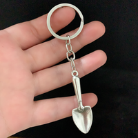 New shovel keychain 10cm zinc alloy pocket shovel portable shovel key ring, men and women bag decoration