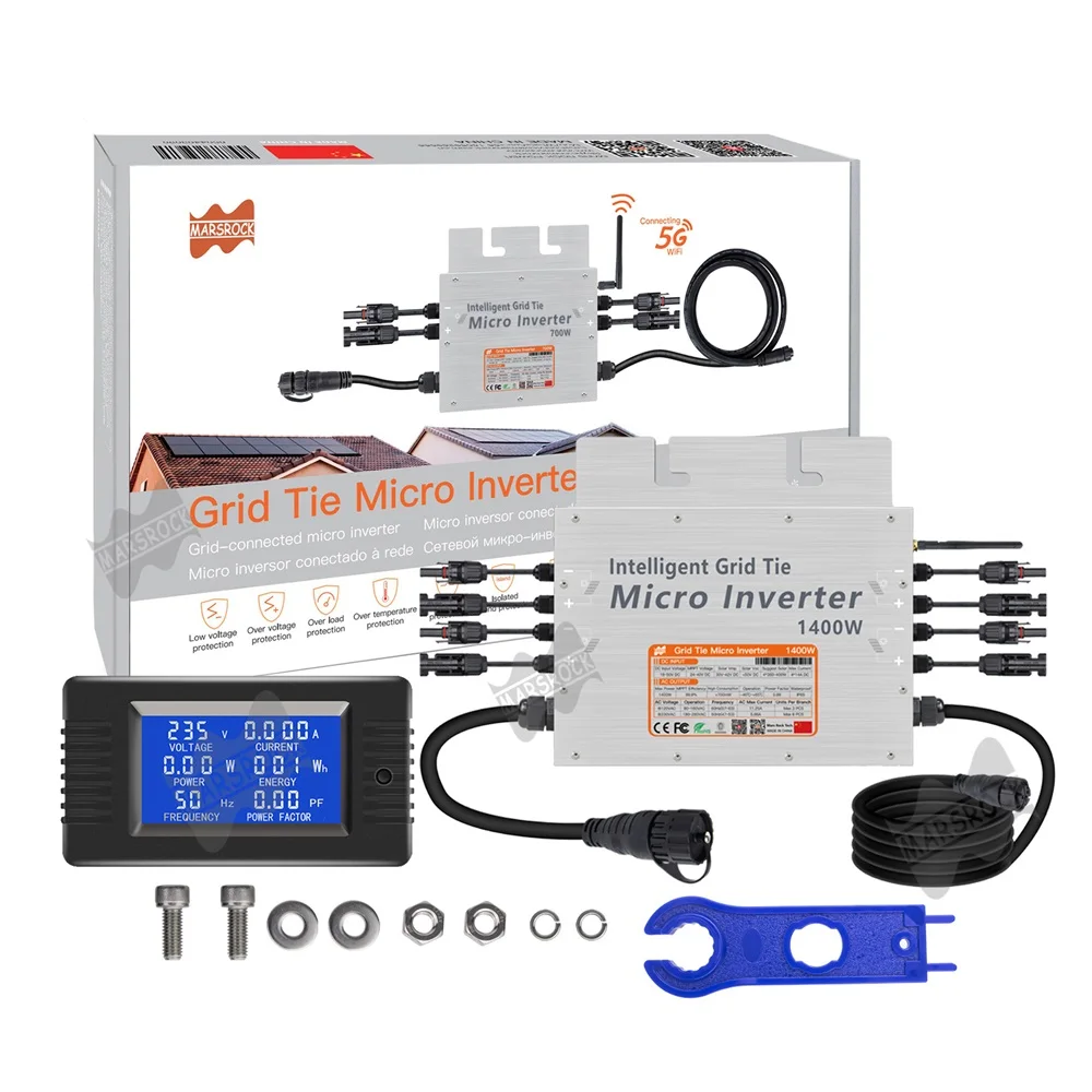 Imagem -05 - Inversor Micro Solar On-grid 1400w 18v 50v dc para ac 80v 160v ou 180v280v Mppt Wifi Painel Solar pv