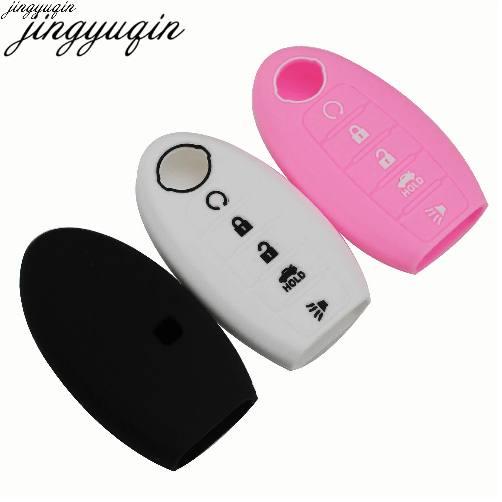 

Jingyuqin 30pcs 3/4/5 Buttons Silicone Car Key Cover Case For Nissan Altima Maxima Infiniti EX FX G37 Q60 QX50 QX70 keyless