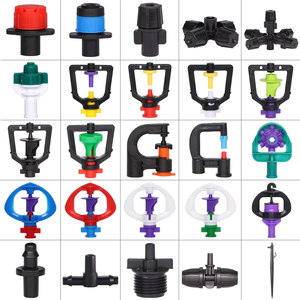 Garden Irrigation Rotating Misting Refraction Hanging Nozzle Watering Sprinkler Dripper Greenhouse Lawn Beds Spray Humidifier
