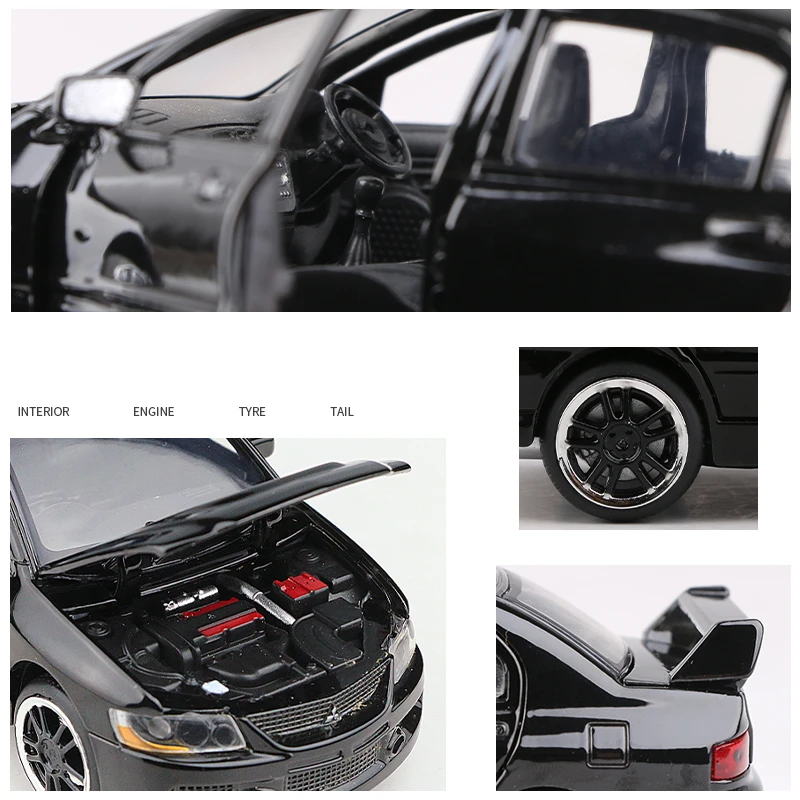 1:32 Mitsubishis Lancer Evolution IX 9 Alloy Racing Car Model Diecast Simulation Metal Toy Vehicle Car Model Collection regalo per bambini