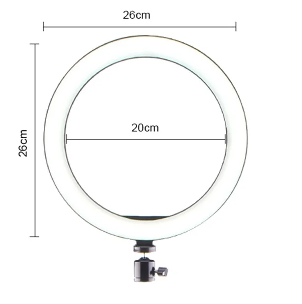 Кольцевой светодиодный светильник METTZCHROM для фотосъемки, 16 см/26 см