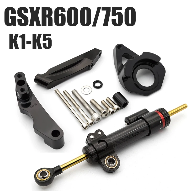 Carbon Steering Damper Stabilizer Bracket Mounting Kit For Suzuki GSXR GSX-R 600 750 GSXR600 2001 2002 2003-2005 K1 K2 K3 K4 K5