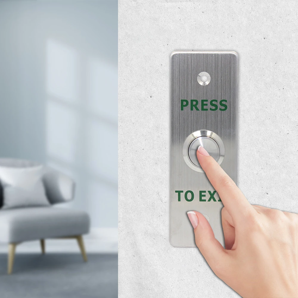 86*86mm IP65 Waterproof switch Door Exit Button Release Push Switch Stainless Steel  Alloy exit button
