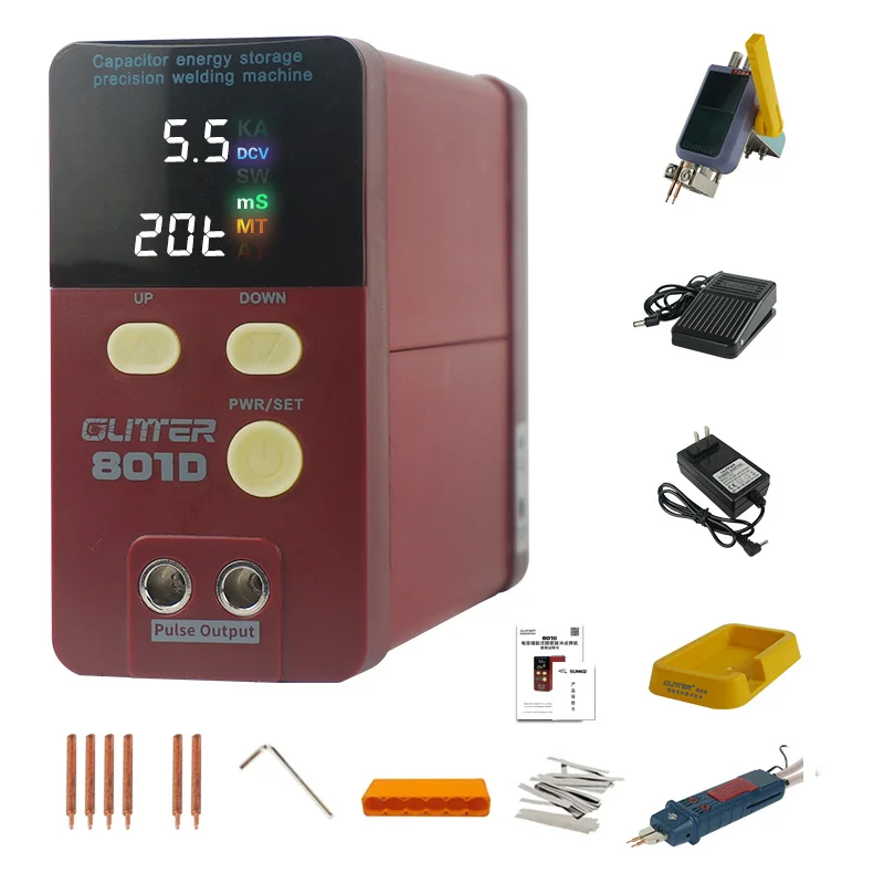 801D Storage Capacity Spot Welding machine 12KW Battery Welder Spot Welder 0.2mm Pure Nickel welding 0.1-0.3mm 1800A