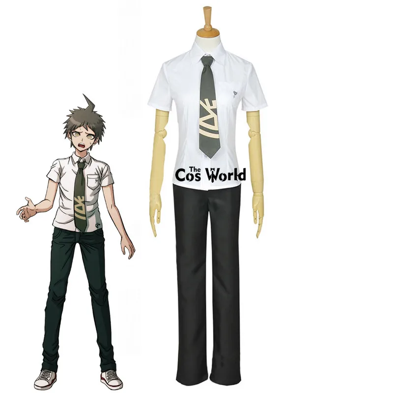 Danganronpa 2: Goodbye Despair Hinata Hajime School Uniform Shirt Pants Outfit Anime Games Cosplay Costumes