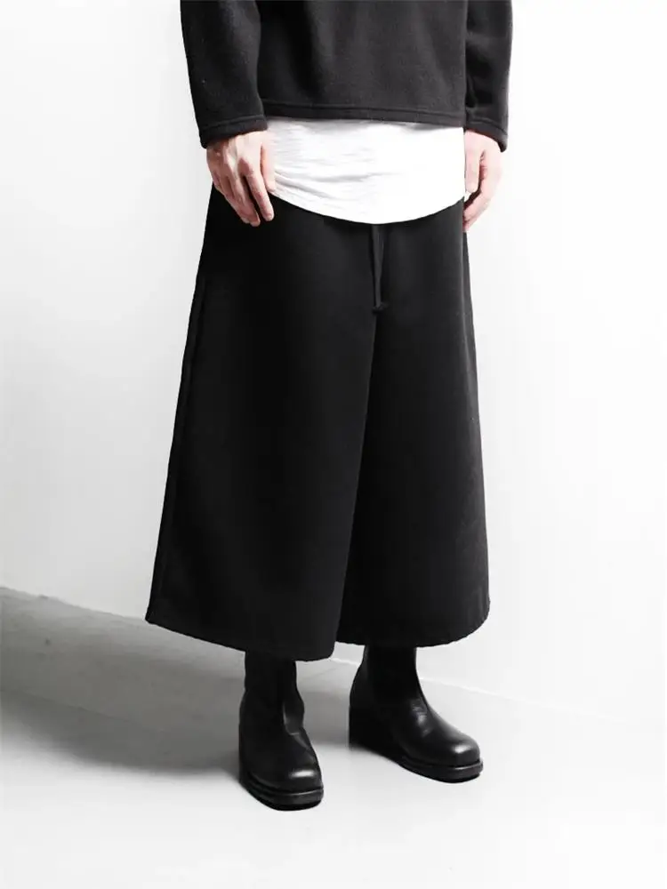 

Men's Pant Skirt Wide Leg Pants Spring And Autumn New Yamamoto Style Dark Hip-Hop Velvet Casual Super Loose Oversized Pants