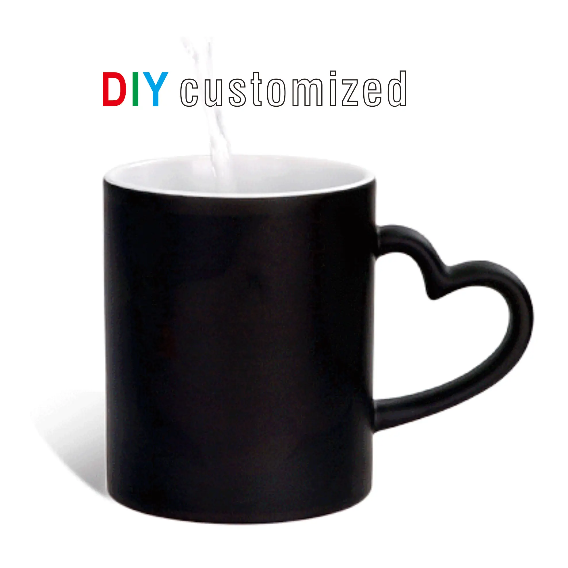 Valentine\'s Day Gift DIY Customized 350ML 12oz Ceramic Magic Mug Print Picture Photo LOGO Text Hot Water Change Colors