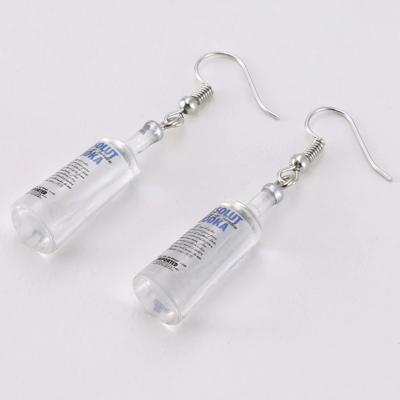 Yungqi Fashion Resin Beer Bottle Earring Creative Simulation of Mineral Bottles Earrings Cute Handmade Earrings Womens Jewelry