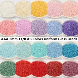 2mm 11/0 AB Colors Uniform Glass Beads Glossy Czech Round Spacer Seedbeads For Jewelry Making Necklace Bracelet Diy Accessories