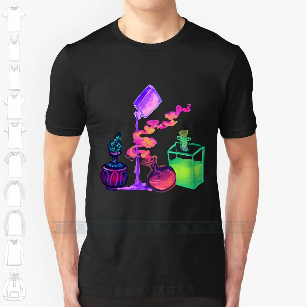Potions 100% Cotton T Shirt Wizard Larp D D Mage Healer Spell Enchanted Magical Witches Halloween Goth Cauldron Wicca Magic