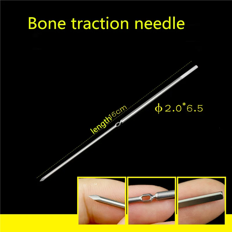 Orthopedic instrument medical patella fixation needle with hole Tension band broken Kirschner pin Reduction Bone traction needle