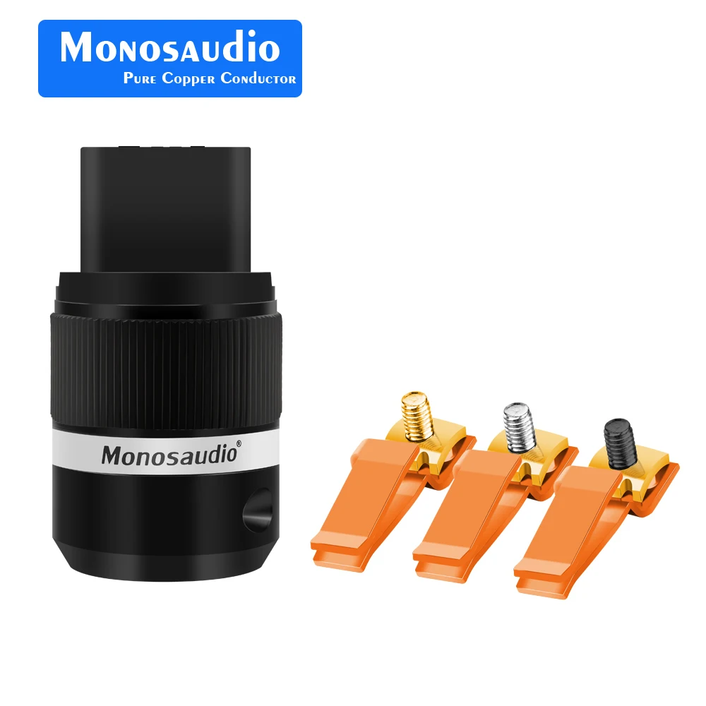 

1Piece Monosaudio F120 Pure Copper Audio Power IEC Connector Plug AC 20A Female Power Cord Audio Cable Connectors