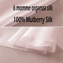 1 metr 100% jedwabiu morwowego 6 momme organza twarda jedwabna tkanina jednolite kolory 140 cm 55 