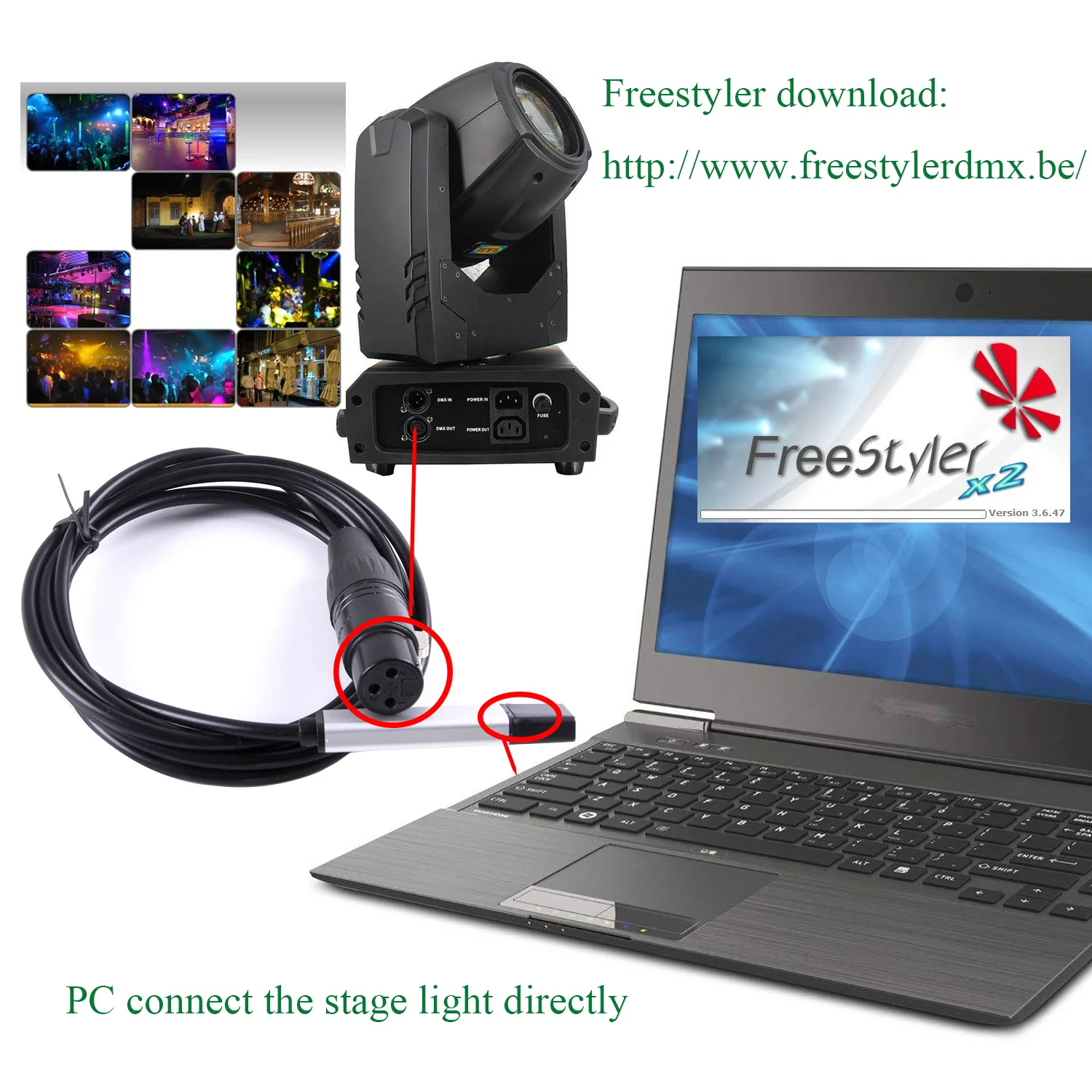 USB To XLR DMX512 DMX 512 Interface Adapter Stage Lighting Disco Light Dj Party Beam Led Freestyler Dmx Controller Fixture Cable