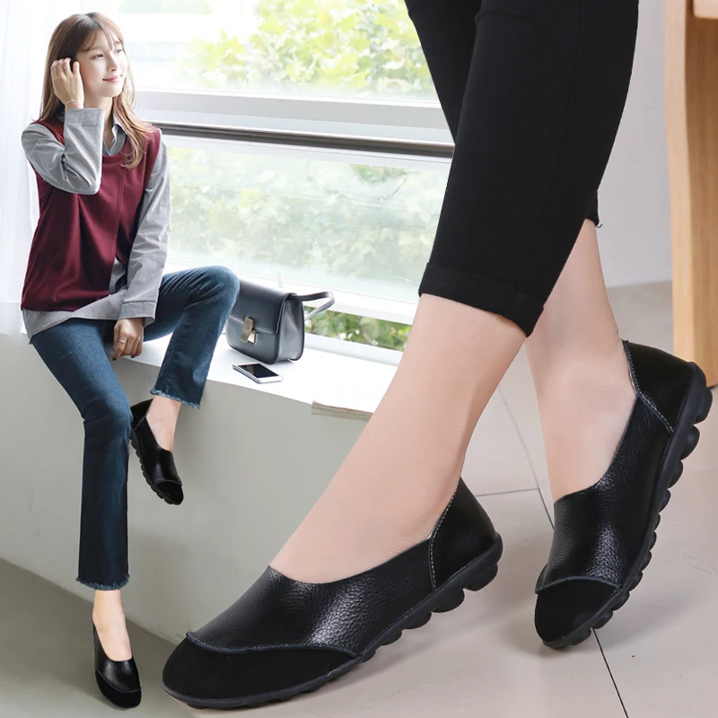 10 Colour 2020 Autumn Women Genuine Leather Oxford Handmade Slip On Soft Bottom Casual Flats Shoes for Female Loafers Walking