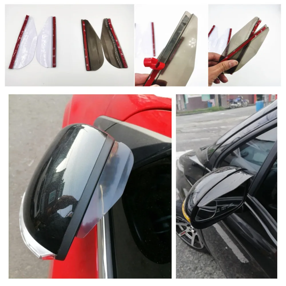 2 pcs/lot Car Rear view Mirror sticker rain eyebrow for Mercedes Benz A200 A180 B180 B200 CLA GLA AMG A B C E S Class CLS GLK