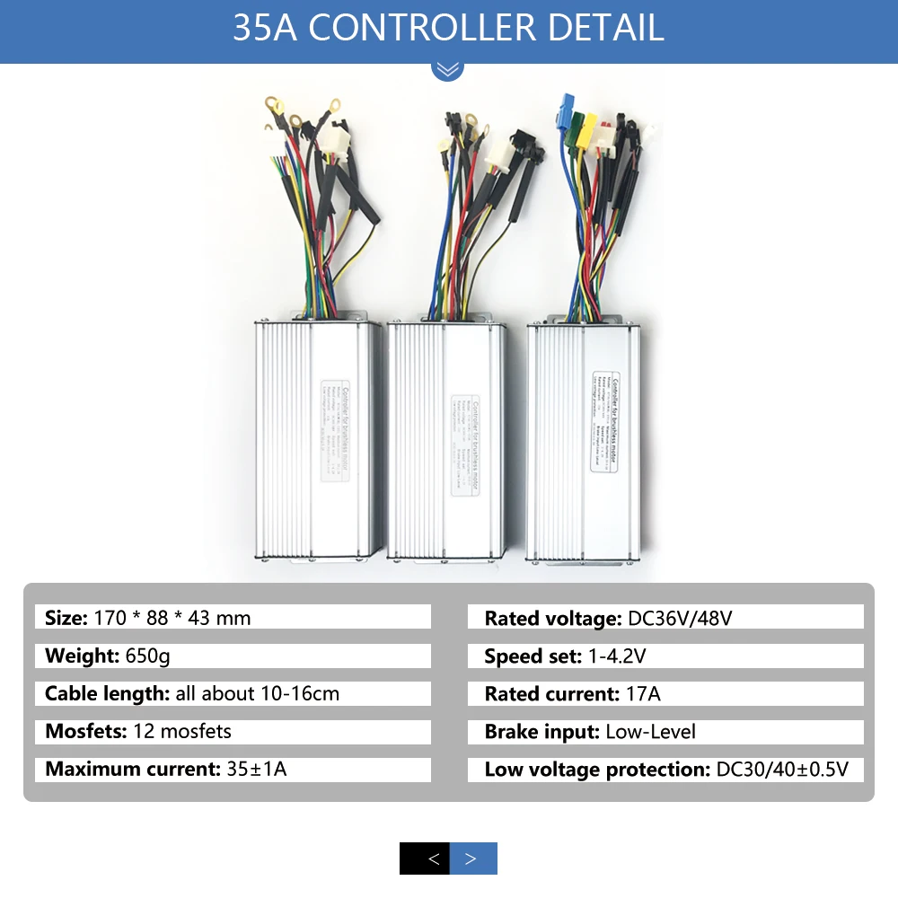 Electric bicycle Controller 48V Speed Controller For Bushless Motors 48V 1500W 35A KT controller Electric Bike Conversion Kits