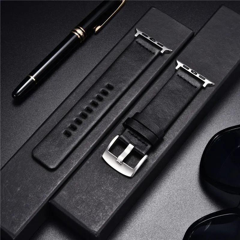 Simple Soft Leather Straps for Apple Watch Ultra 8 7 6 SE 5 4 3 SE Bracelet 38/40/41mm 42/44/45/49mm Watchband for iwatch Strap