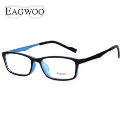 EAGWOO, gafas de goma de titanio para niña y niño, montura óptica de borde completo, cara pequeña, montura de gafas adecuada para estudiantes, súper ligera