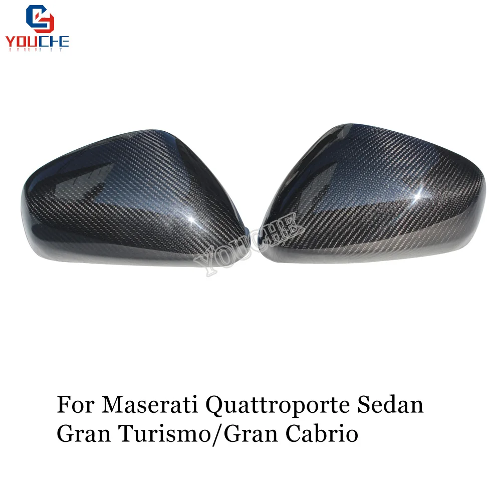 Mirror Cover Caps Carbon Fiber Add on Style for Maserati Quattroporte Sedan 2007 - 2013 & Gran Turismo & Gran Cabrio