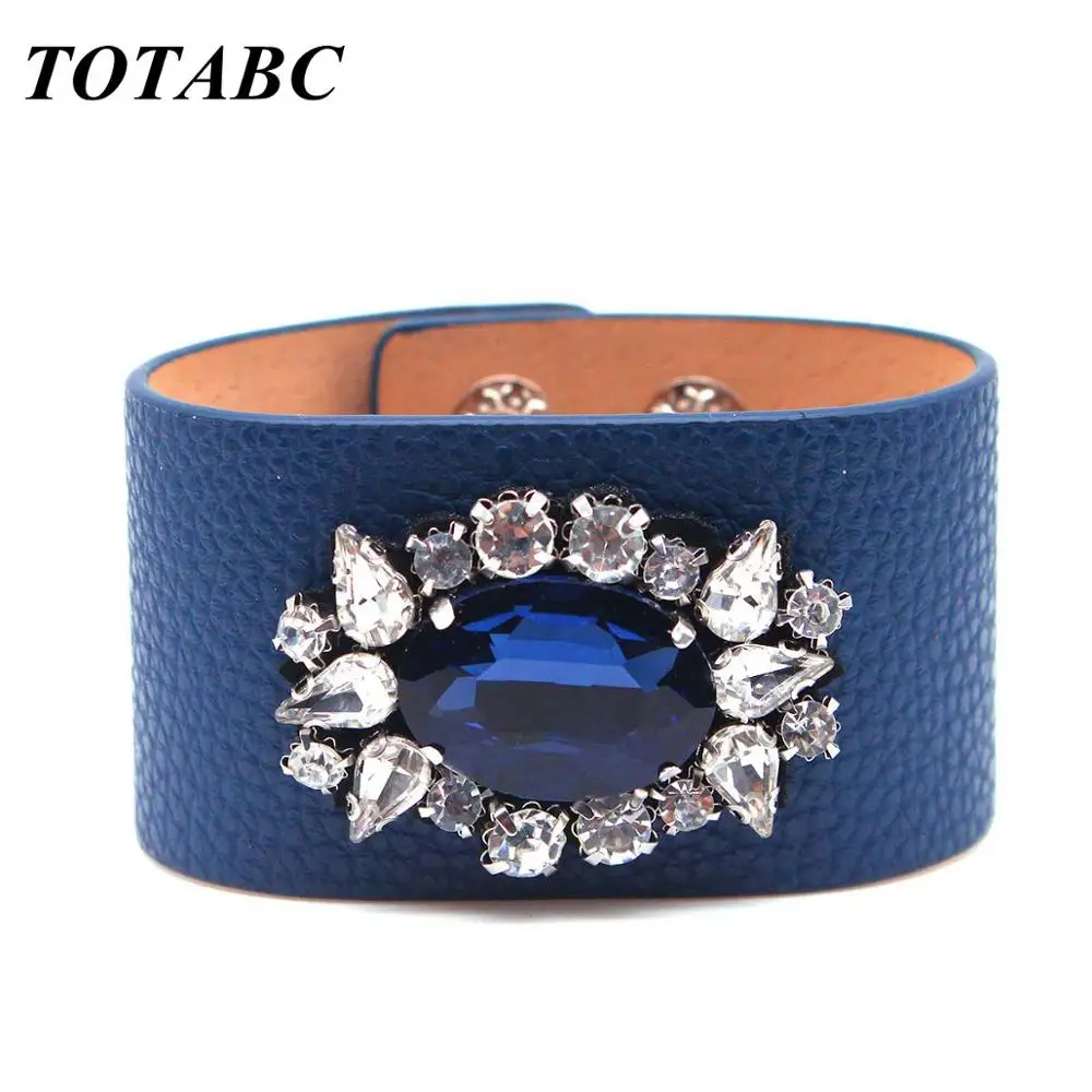 TOTABC New Charm Leather Bracelet Rhinestone Contracted And Generous Fashion Jewelry Bracelet & Bangles Pulsera