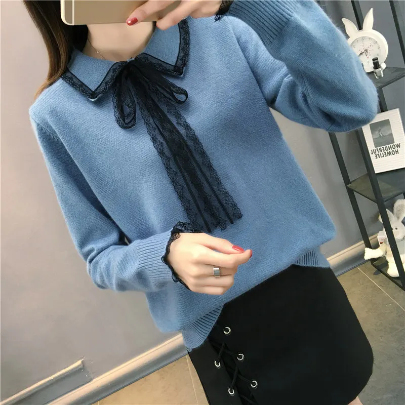 Ladies Pullover for Winter Sweater Women 2021 Korean Warm Lace Casual Knitted Tops Pull Femme Hiver Truien Dames New 1902