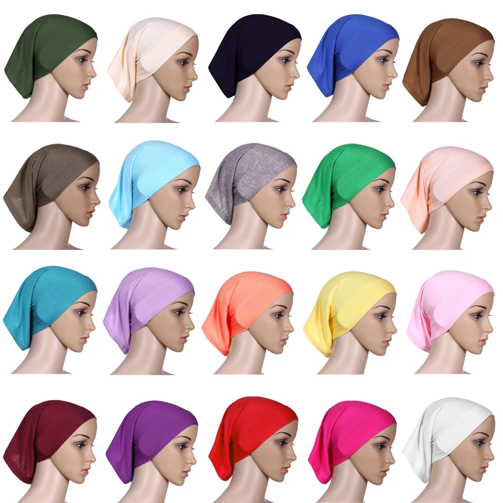 

Muslim Women Cotton Under Scarf Inner Cap Bone Bonnet Headscarf Neck Cover Cap Wrap Headwear Islamic Arab Middle East Underscarf