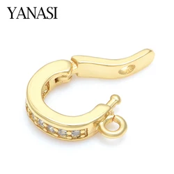 18K Gold Accessories Buckles for Jewelry Bracelet Cubic Zircon Clasps Hooks DIY  Woman Jewelry Findings  Making