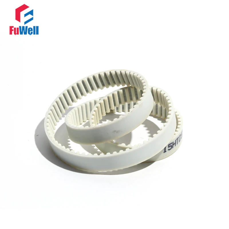 

HTD5M Timing Belt 5M-4265/4270/4280/4300/4310 Polyurethane Transmission Pulley Belt 15/20/25/30mm Width White PU Toothed Belt