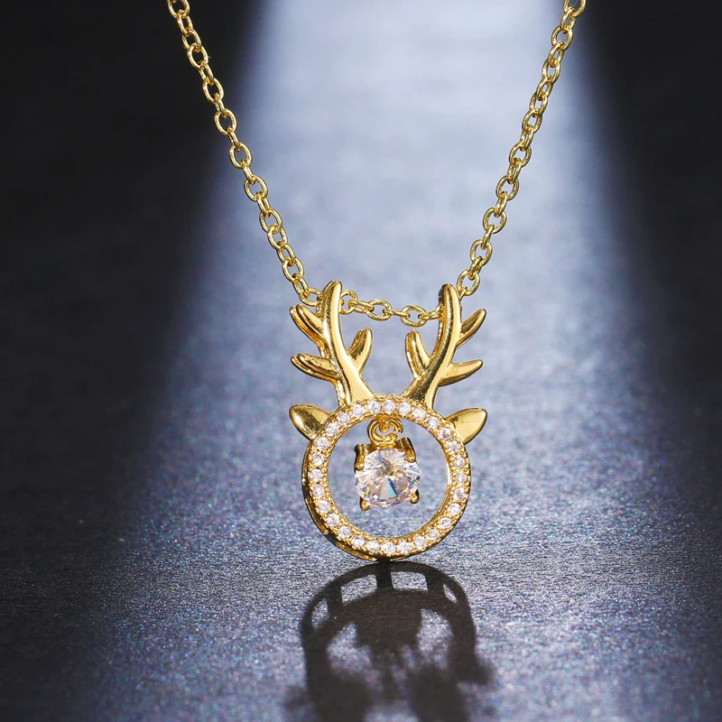 Bettyue Cute Antler Appearance Elegant Gold Color Necklace For Female Attractive Hollow Out Style Jewelry Distinctive Gift