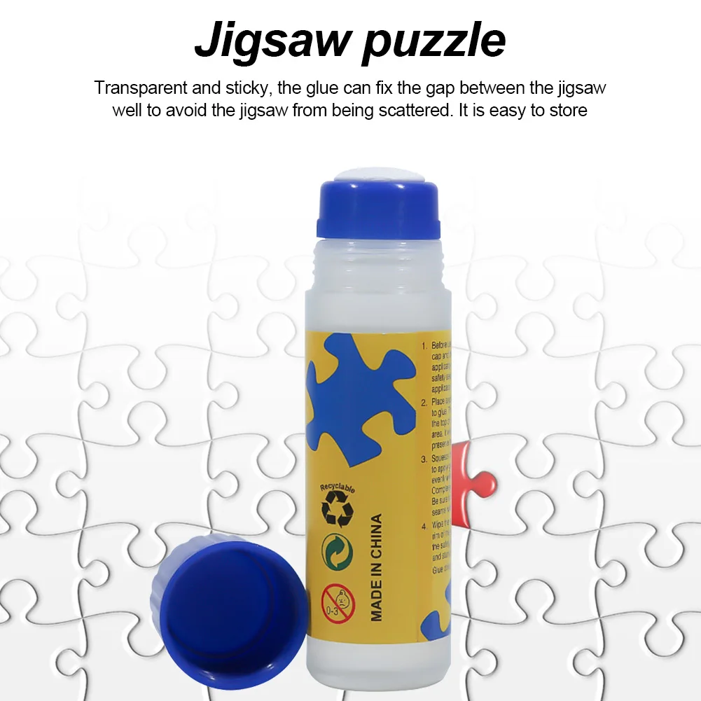 

120ML Jigsaw Puzzle Glue With Sponge Transparent Liquid Jigsaw Puzzle Glue Fast Dry For Preserving Puzzles Sticking Papers Tools