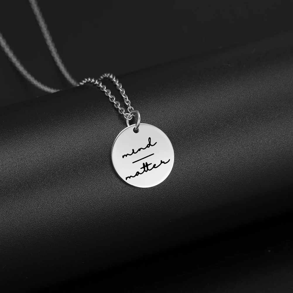 Cazador Stainless Steel Round Pendant Necklace for Women Excitation Words Strange Faith Believe Love Birthday Jewelry Gifts 2025