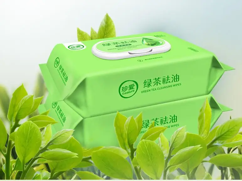 80pc Green Tea Wet Wipe Clean Wipe Skin Disposable Disinfection Prep Swap Pad Cleaning Care Jewelry Mobile Phone Antiseptic Skin