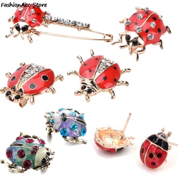 1 pcs Handmade Oil Insect Brooch Fashion Animal Brooch Rhinestone Female Jewelry Ladybug Brooch