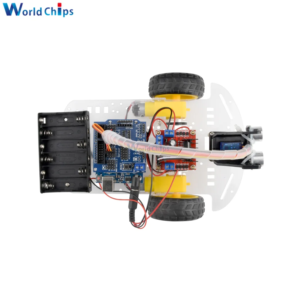 Ultrasonic Avoidance Tracking Smart Robot Car Kit, DIY Speed Encoder com caixa de bateria, brinquedo elétrico para Arduino, 2WD