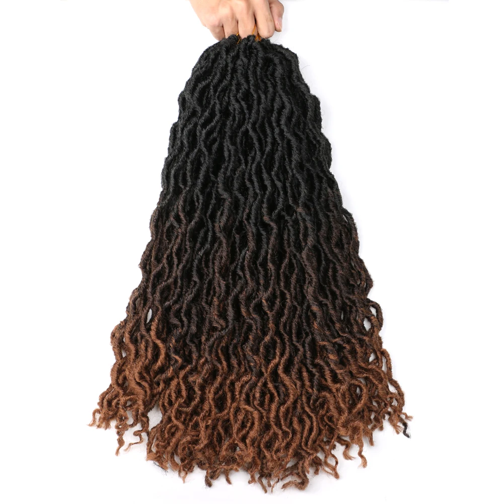 Gypsy Locs Synthetische Goddess Faux Locs Häkelhaar Weiche Zöpfe Dreadlocks Lockige Twist-Flechthaare für Frauen Schwarz 15 Stränge – Detail 8