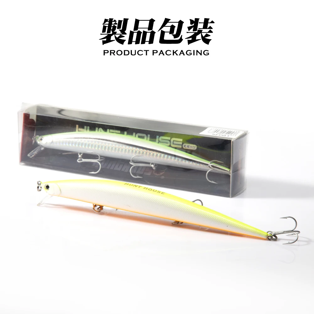 Hunthouse Fishing Tide Slim Minnow Lure Floating 148mm 22.8g isca Sea Bass Wobblers Hard Bait leurre brochet For Fishing