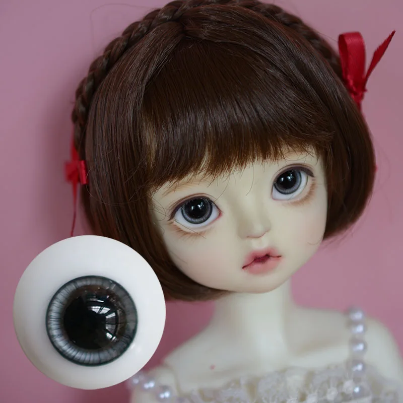 BJD doll eyes suitable for 12mm, 14mm, 16mm size human style chocolate color glass eyes doll accessories