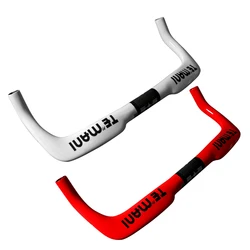 New red white TEMANI Racing Road bicycle full carbon rest handlebar TT style Fixed Gear bike handlebar 31.8*400-440mm