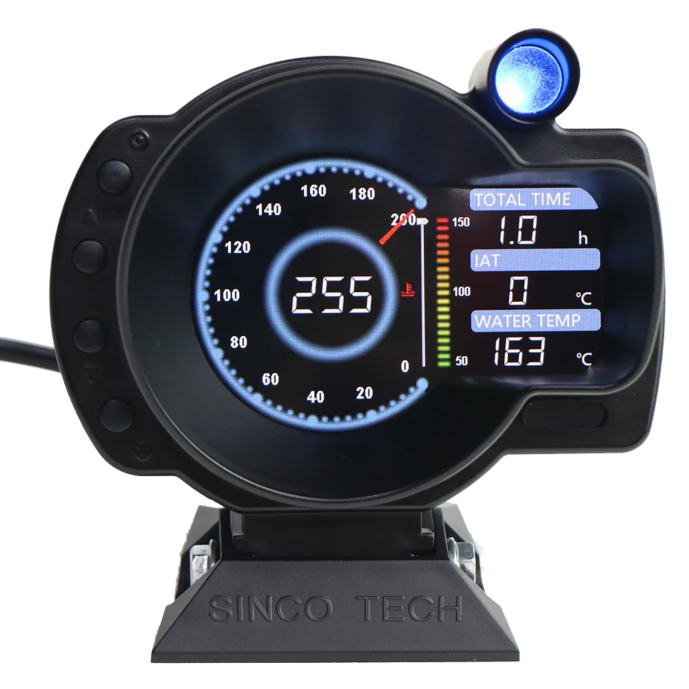 Car 10000RPM  Gauge OBDII Sinco Tech Dash Speed rpm water temperature Voltage digital LCD Screen Display Gauge universial new