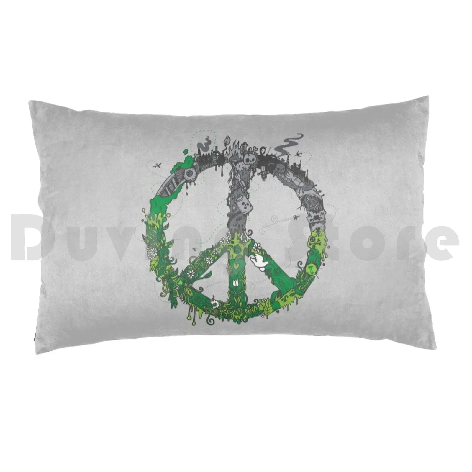 The Eternal Struggle Pillow Case DIY 50*70 Peace Peace Sign Eternal Struggle Environmental Good And Evil