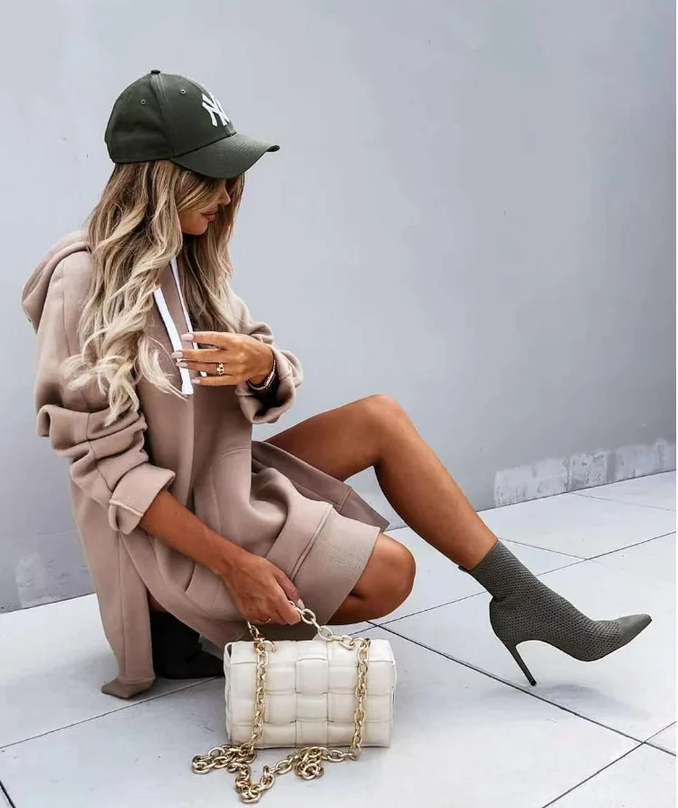 

Women Couple Hoodies Slit Fashion Cotton Tracksuit Sports Sweatshirt 2021 Winter Japanese Casual Loose Jumper